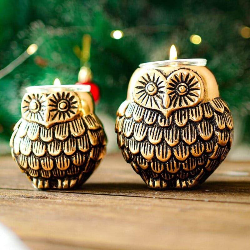 Buy Owl Hoot Tealight Candle Holder - Set Of Two Candle Holders from Vaaree