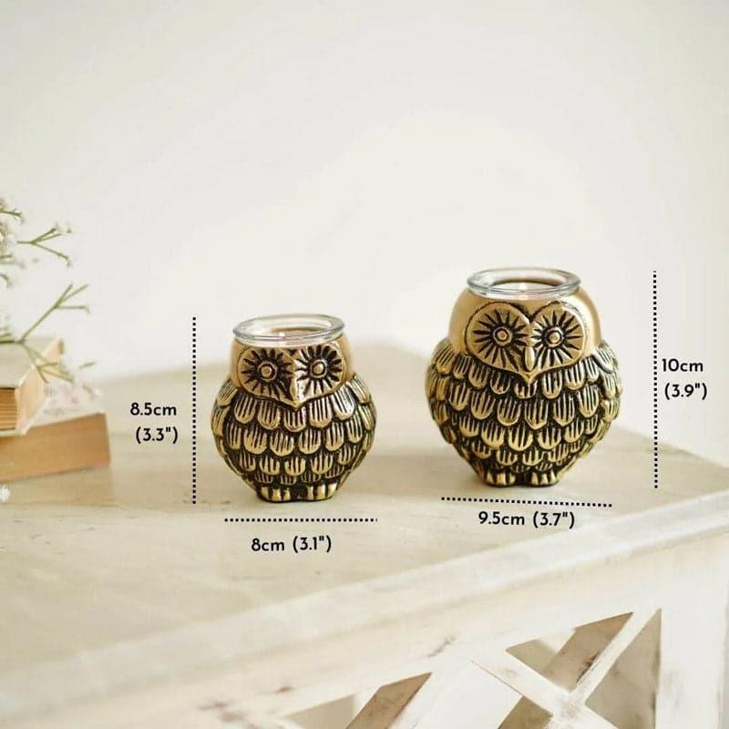 Buy Owl Hoot Tealight Candle Holder - Set Of Two Candle Holders from Vaaree