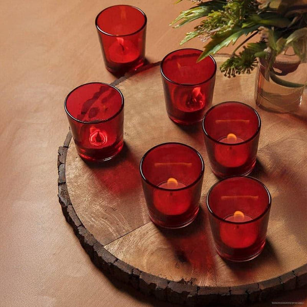 Buy Plera Tealight Candle Holder (Red) - Set Of Six Candle Holders from Vaaree