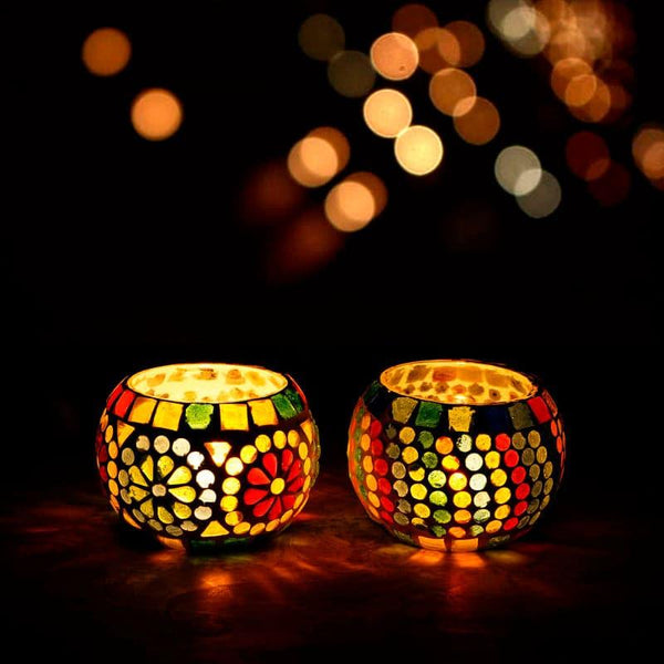 Buy Punarva Tealight Candle Holder - Set Of Two Candle Holders from Vaaree