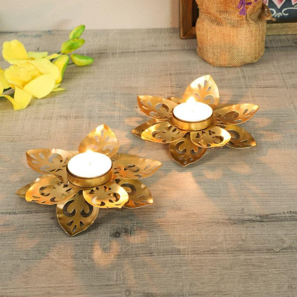 Buy Pushkar Phool Tealight Holder - Set Of Two Candle Holders from Vaaree