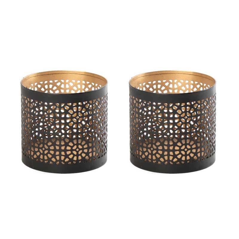 Tea Light Candle Holders - Round Chitrakala Tealight Candle Holder - Set Of Two