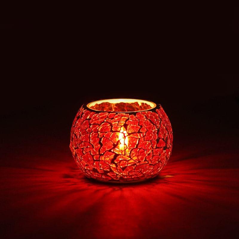 Buy Sabaa Mosaic Tealight Candle Holder - Red Candle Holders from Vaaree