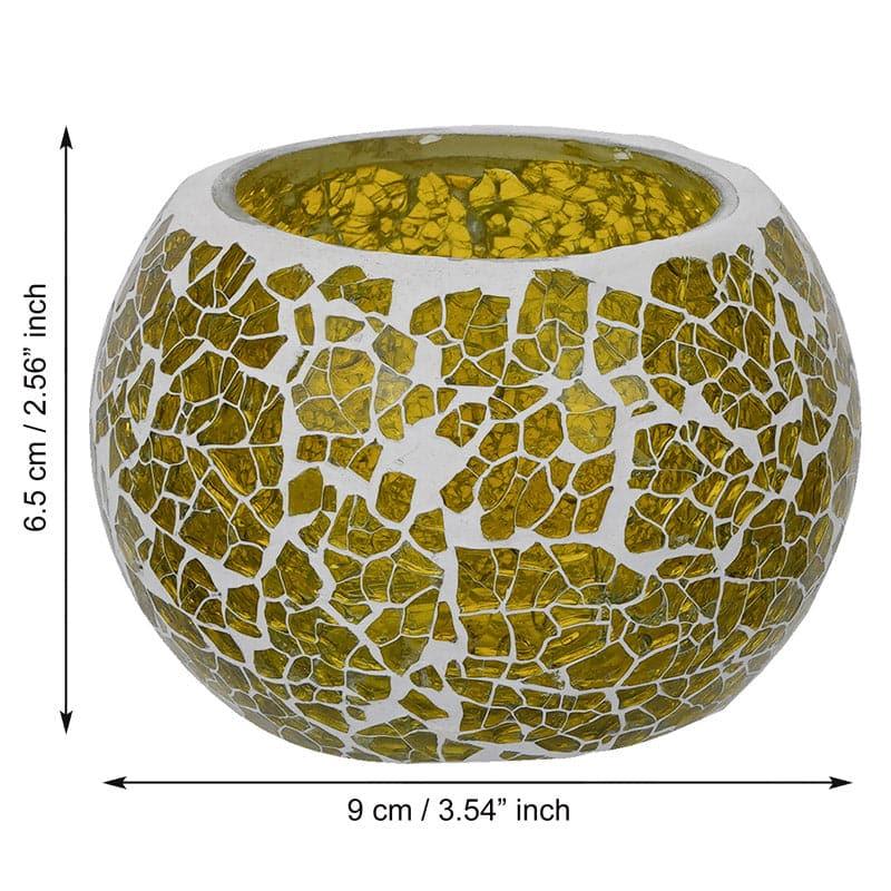 Buy Sabaa Mosaic Tealight Candle Holder - Yellow Candle Holders from Vaaree