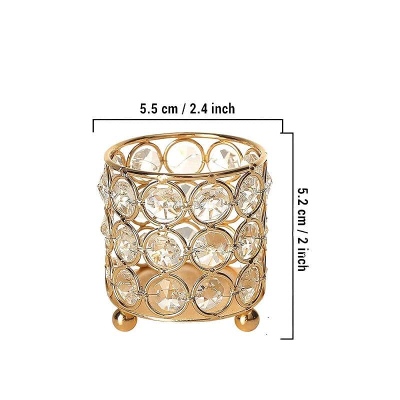 Buy Sinora Crystal Tealight Candle Holder - Set Of Two Candle Holders from Vaaree