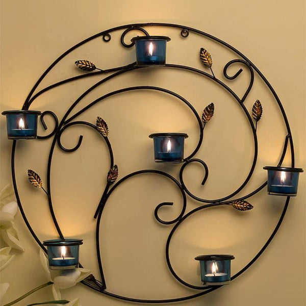 Buy Spiral Twig Candle Holder - Blue Candle Holders from Vaaree