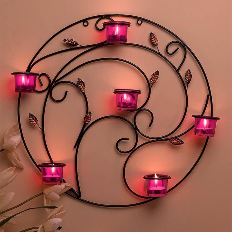 Buy Spiral Twig Candle Holder - Pink Candle Holders from Vaaree