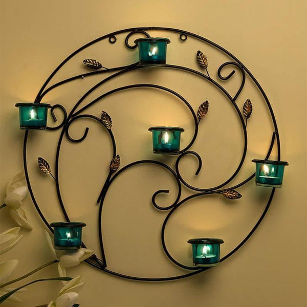 Buy Spiral Twig Candle Holder - Teal Candle Holders from Vaaree