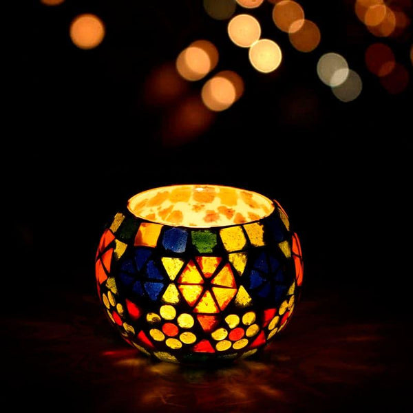 Buy Srishti Mosaic Glass Tealight Candle Holder Candle Holders from Vaaree