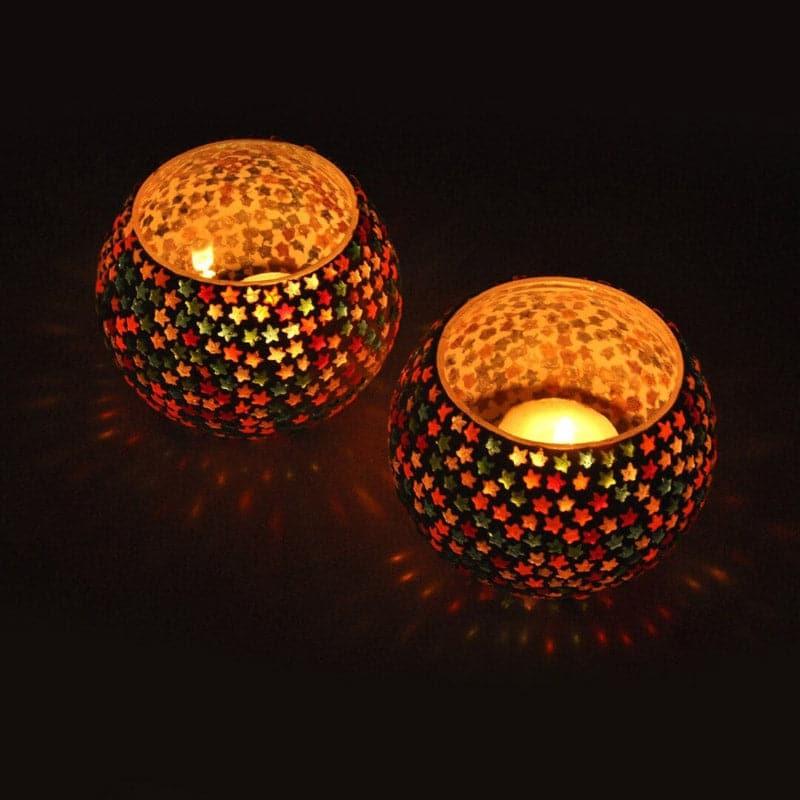 Buy Starry Solace Tealight Candle Holder - Set Of Two Candle Holders from Vaaree