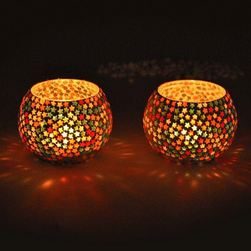 Buy Starry Solace Tealight Candle Holder - Set Of Two Candle Holders from Vaaree