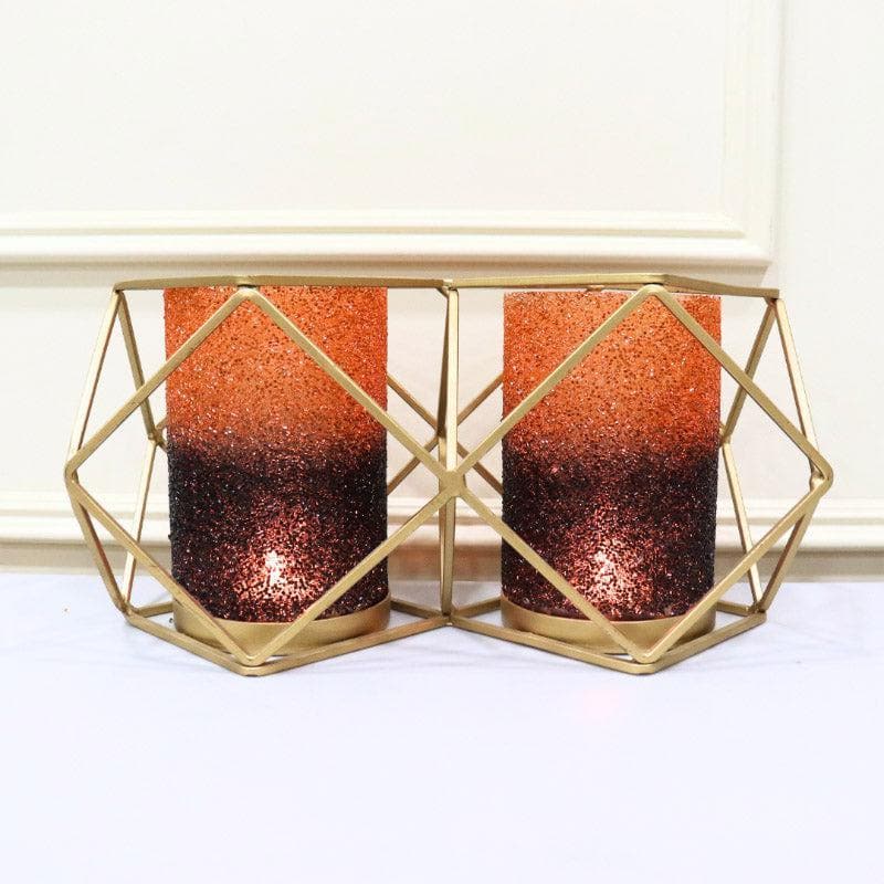 Buy Suzette Double Votive - Orange Candle Holders from Vaaree