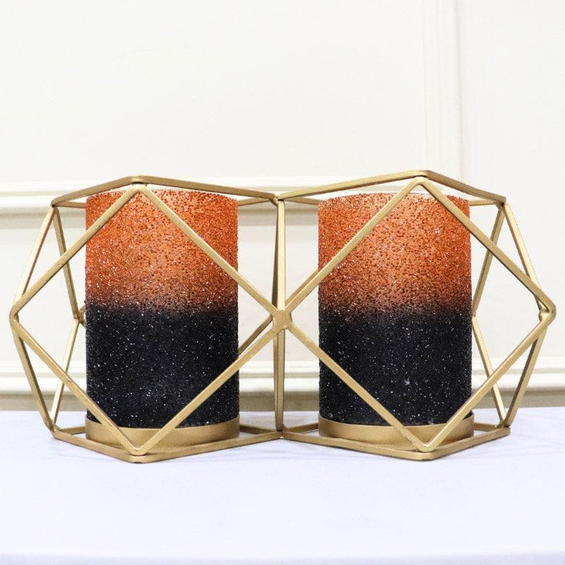 Buy Suzette Double Votive - Orange Candle Holders from Vaaree