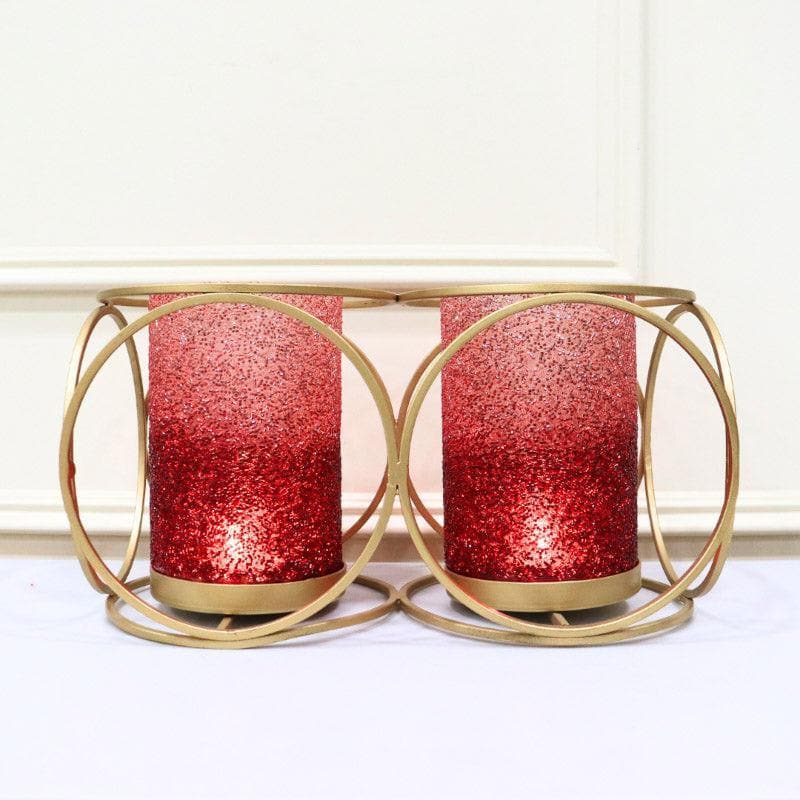 Tea Light Candle Holders - Suzette Double Votive - Red