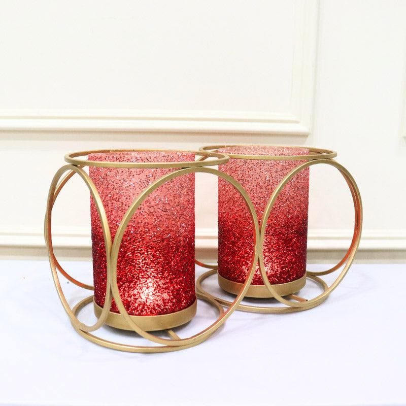 Tea Light Candle Holders - Suzette Double Votive - Red