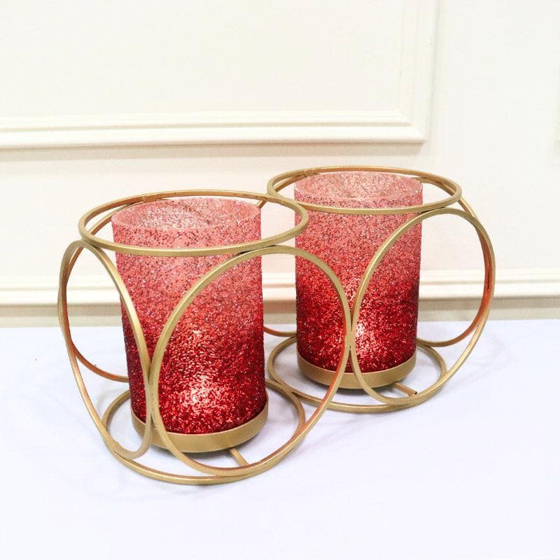 Tea Light Candle Holders - Suzette Double Votive - Red