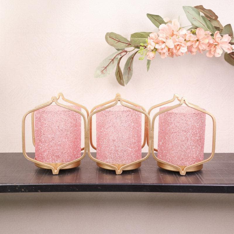 Buy Suzette Triple Votive - Baby Pink Candle Holders from Vaaree