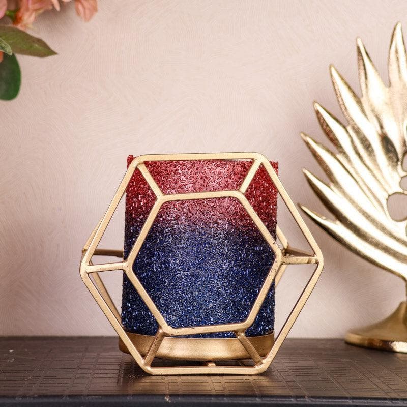 Buy Suzette Votive - Blue & Red Candle Holders from Vaaree