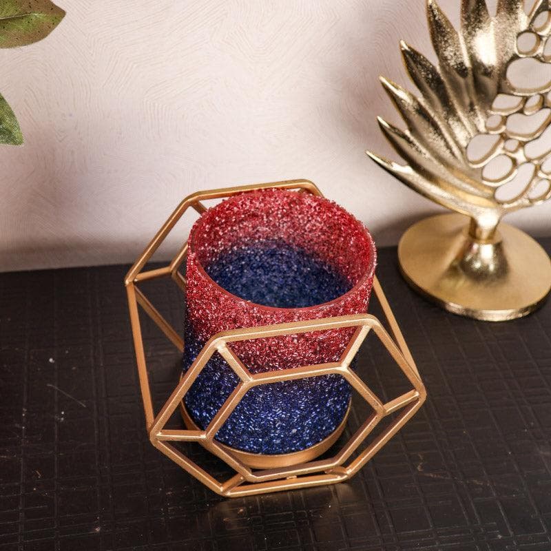 Tea Light Candle Holders - Suzette Votive - Blue & Red