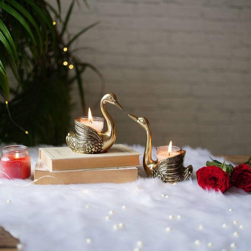 Buy Swan Duo Candle Holder - Set Of Two Candle Holders from Vaaree