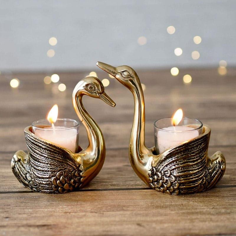 Buy Swan Duo Candle Holder - Set Of Two Candle Holders from Vaaree