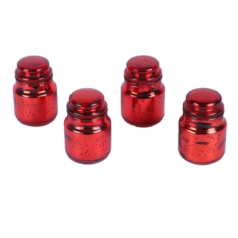 Buy Tarusha Tealight Candle Holder (Red) - Set Of Four Candle Holders from Vaaree