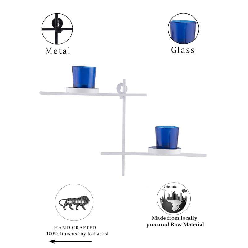 Buy Terra Luminaire Votive Duo (Blue) - Set Of Two Candle Holders from Vaaree