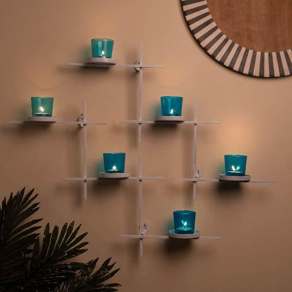 Buy Terra Luminaire Votive Trio (Teal) - Set Of Two Candle Holders from Vaaree