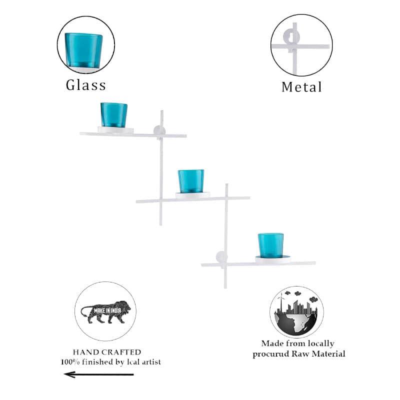 Buy Terra Luminaire Votive Trio (Teal) - Set Of Two Candle Holders from Vaaree