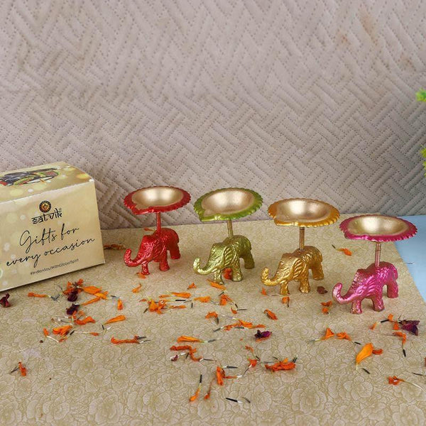 Buy The Gajmukut Tealight Candle - Set Of Four Candle Holders from Vaaree