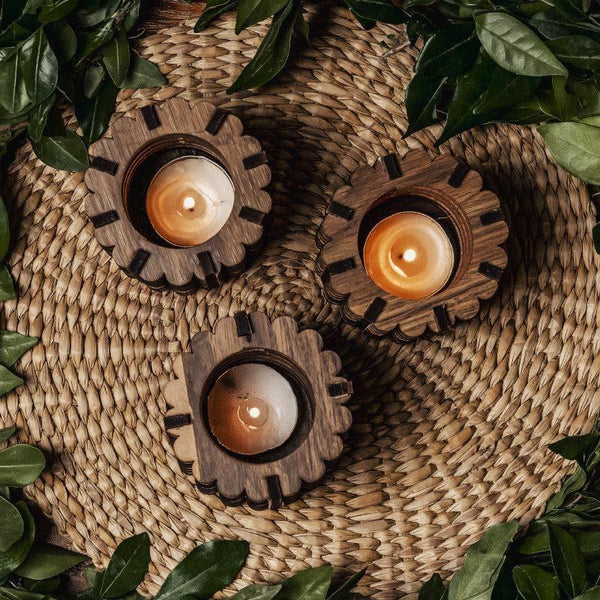 Buy Troya Tealight Holder - Set Of Three Candle Holders from Vaaree