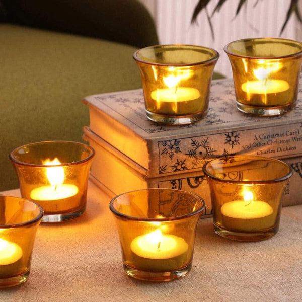 Buy Uthena Tealight Candle Holder (Yellow) - Set Of Six Candle Holders from Vaaree