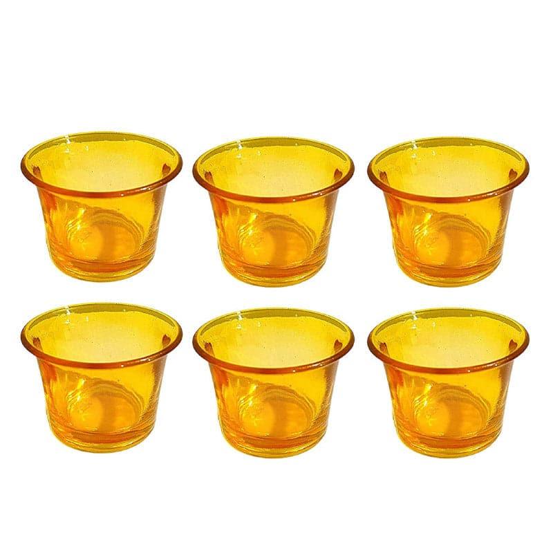 Buy Uthena Tealight Candle Holder (Yellow) - Set Of Six Candle Holders from Vaaree