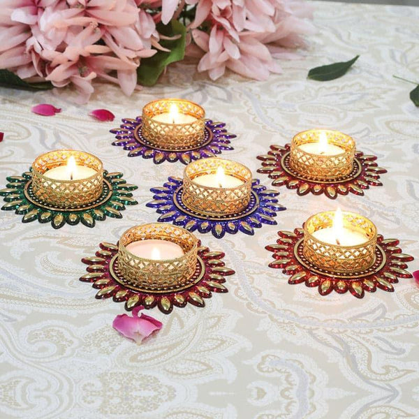 Buy Vadera Tealight Candle Holder - Set Of Six Candle Holders from Vaaree