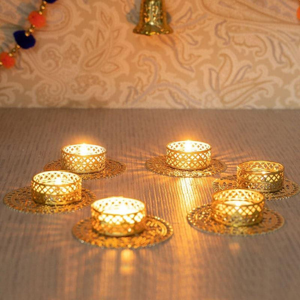 Buy Vendra Tealight Candle Holder - Set Of Six Candle Holders from Vaaree