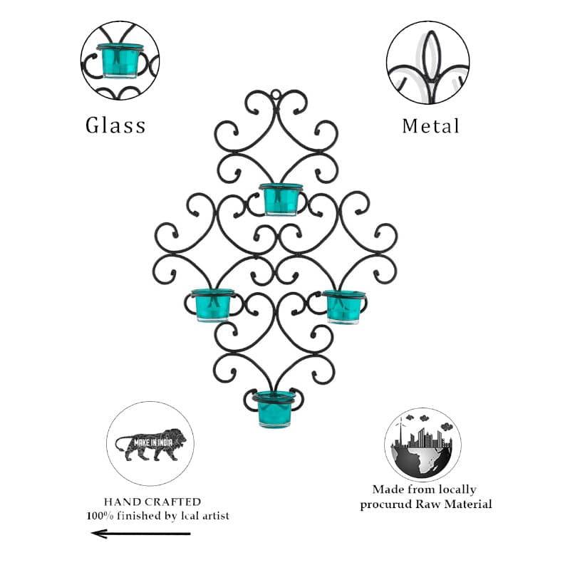 Buy Victorian Candle Holder - Teal Candle Holders from Vaaree