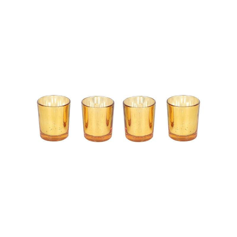 Buy Vistra Phool Tealight Holder (Gold) - Set Of Three Candle Holders from Vaaree