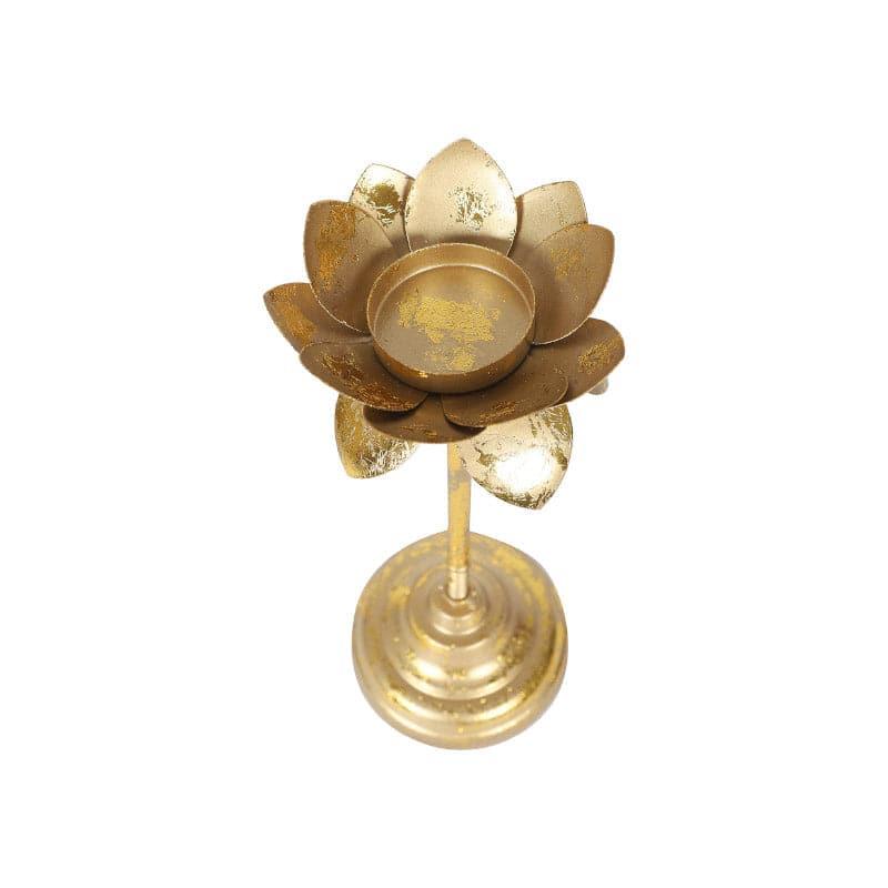 Buy Vistra Phool Tealight Holder (Gold) - Set Of Three Candle Holders from Vaaree