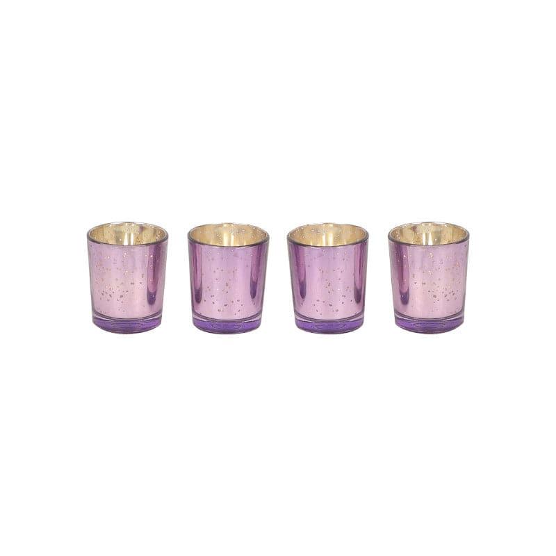 Buy Vistra Phool Tealight Holder (Purple) - Set Of Three Candle Holders from Vaaree