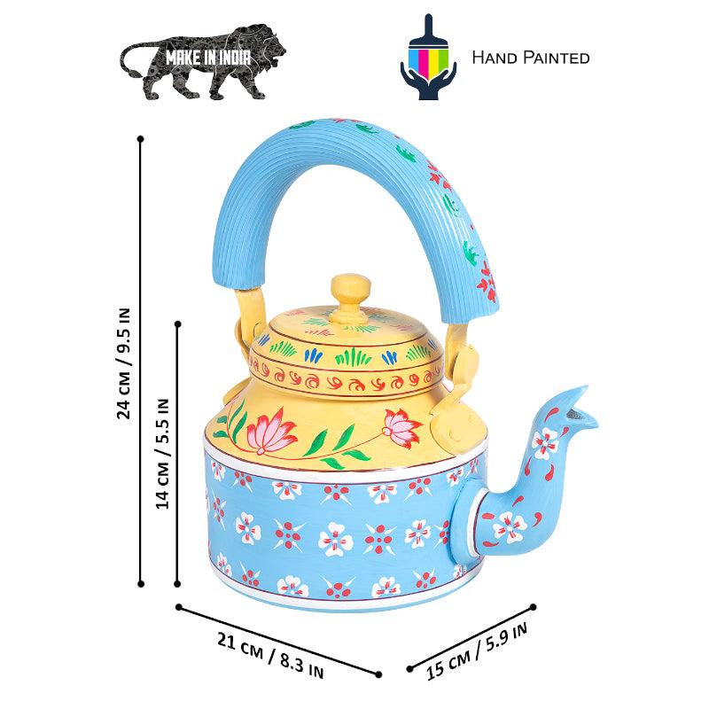 Buy Brew Serve Handpainted Tea Set (Blue & Black) - Seven Piece Set Tea Pot from Vaaree