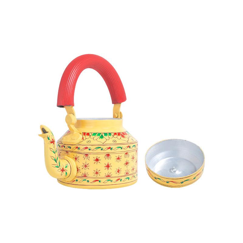 Tea Pot - Brew Serve Handpainted Tea Set (Yellow) - Seven Piece Set