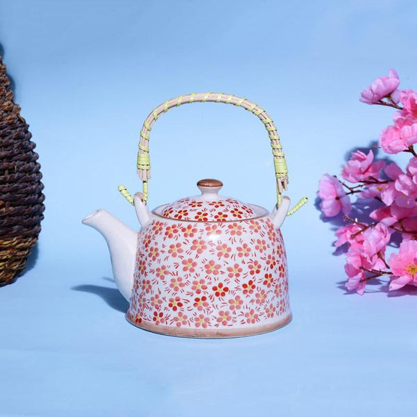 Buy Ibis Floral Teapot - Peach Tea Pot from Vaaree