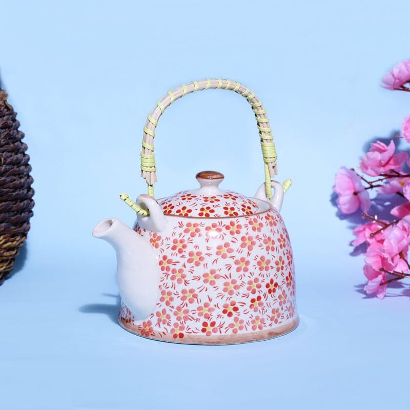 Buy Ibis Floral Teapot - Peach Tea Pot from Vaaree