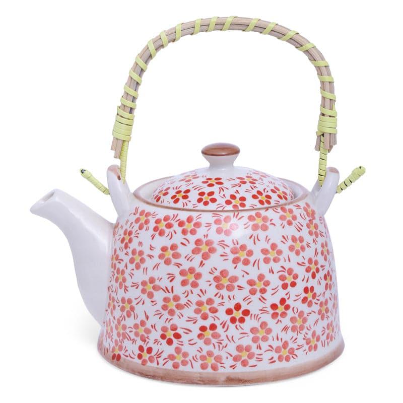 Buy Ibis Floral Teapot - Peach Tea Pot from Vaaree