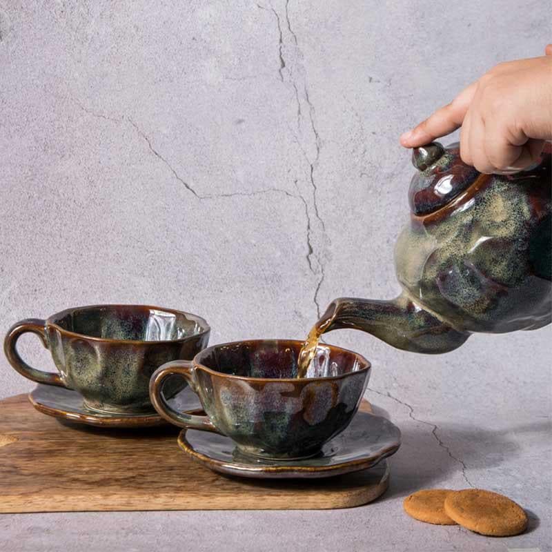 Buy Granite Grace Tea Set - Set Of Five Tea Set & Tea Pots from Vaaree