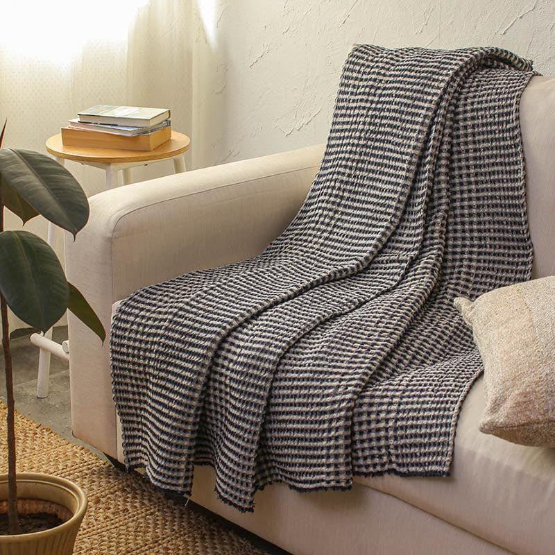 Buy Karakoram Throw - Natural & Blue Throws from Vaaree