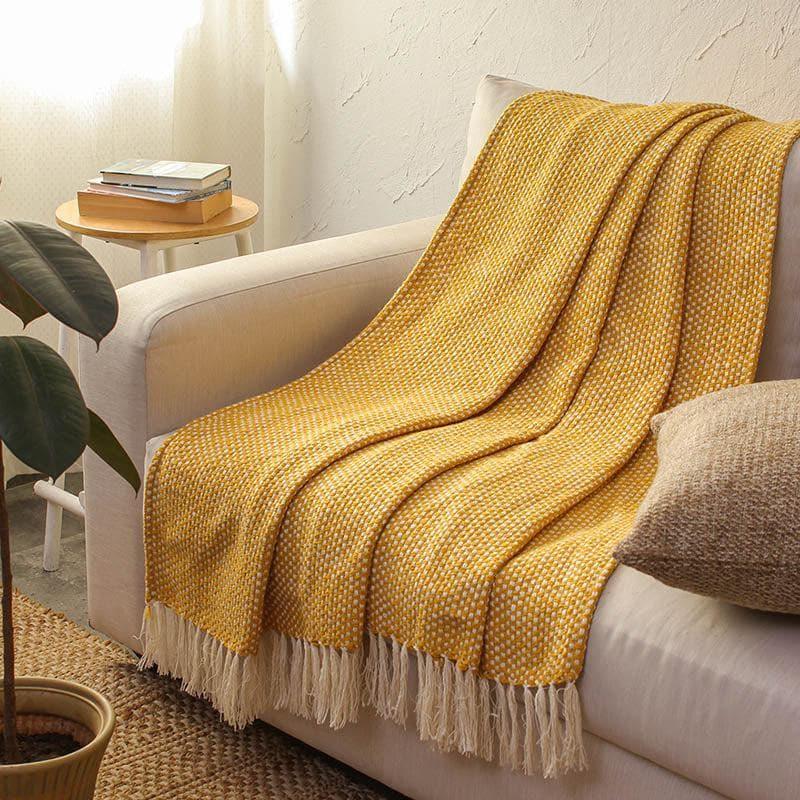 Buy Vindhya Throw - Yellow Throws from Vaaree