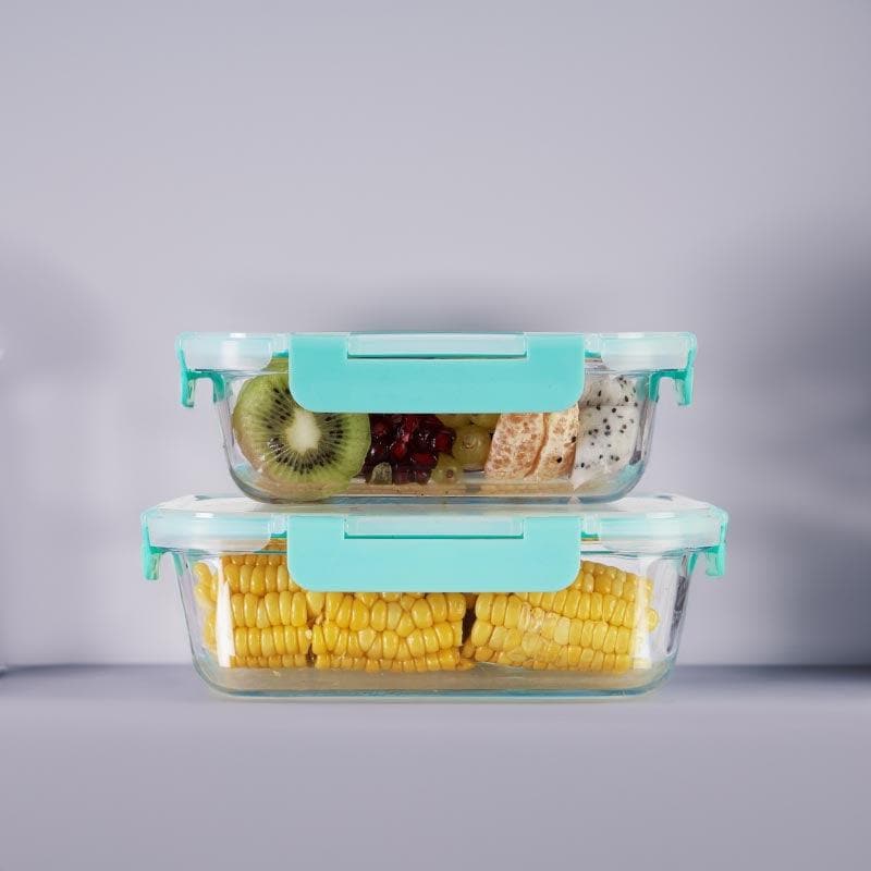 Buy Bauble Glass Container (640 & 1040 ML) - Set Of Two Tiffin Box & Storage Box from Vaaree