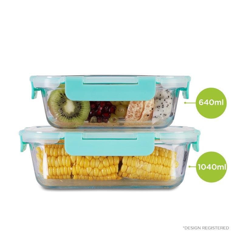 Buy Bauble Glass Container (640 & 1040 ML) - Set Of Two Tiffin Box & Storage Box from Vaaree