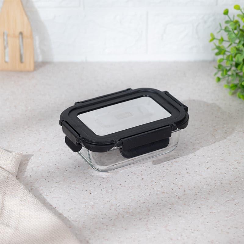 Tiffin Box & Storage Box - Boro Glass Lunch Box (Black) - 370 ML